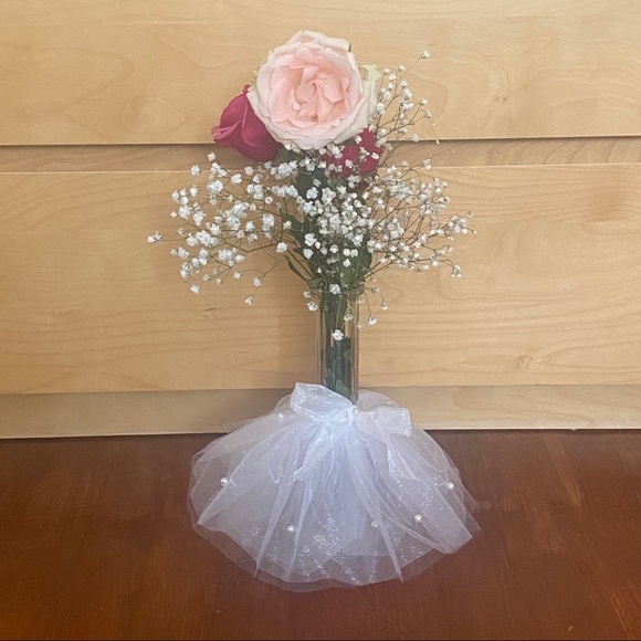 Set of 9 Elegant White Tutu Vases – Perfect for Weddings, Baby Showers & Parties - Picture 6 of 8